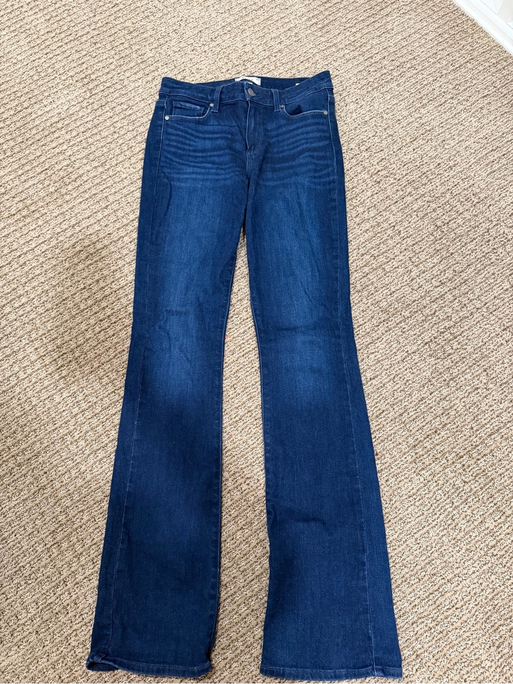 Paige Dark Blue Boot Cut Jeans